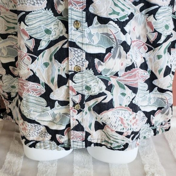 NWT/Cooke Street Honolulu Tropical Fish Reverse Print Hawaiian Shirt/Vintage - Picture 2 of 7
